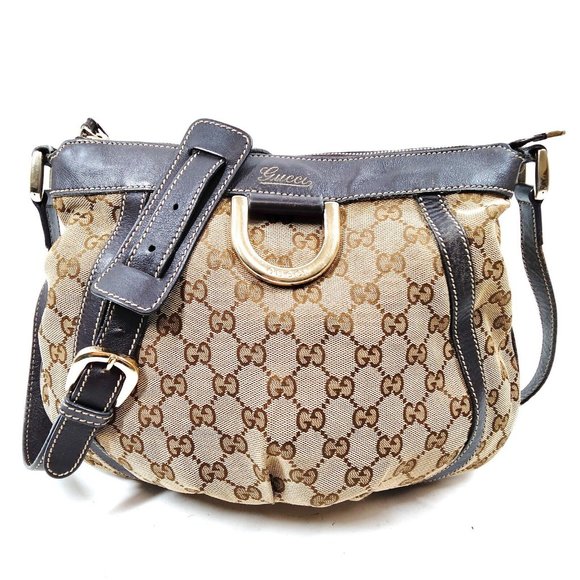 Gucci Handbags - 100% Authentic Gucci Brown Canvas Crossbody Bag